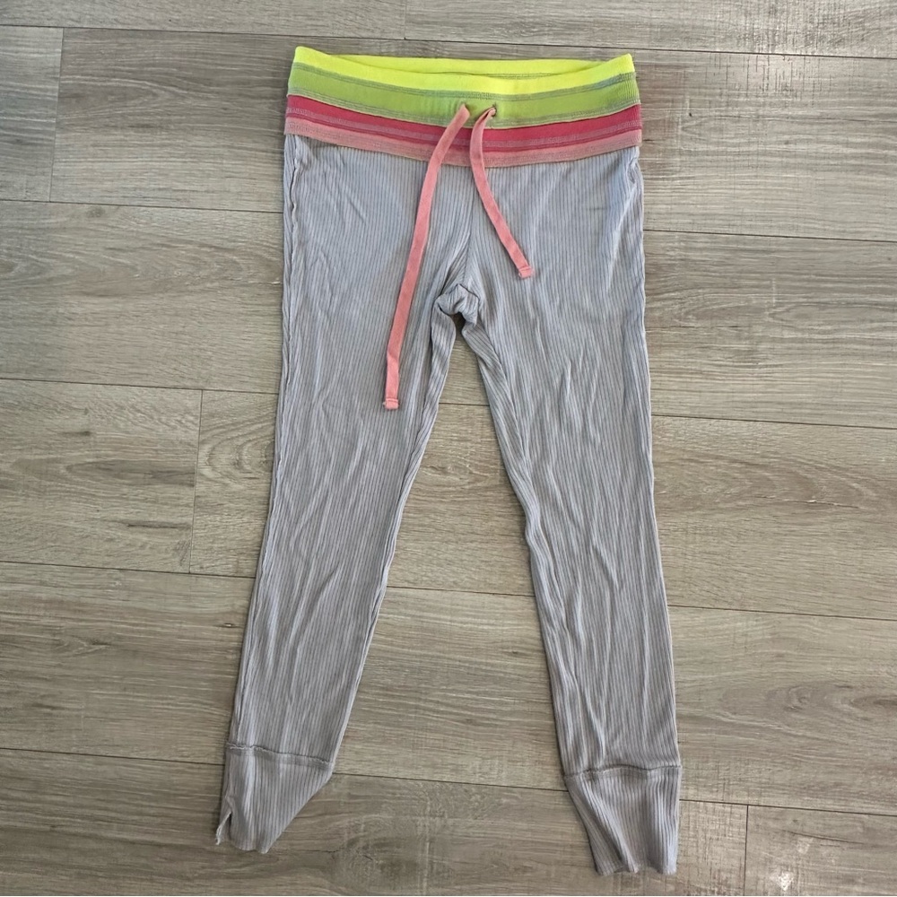 FP Movement Gray and Yellow Jogger Track Pants
